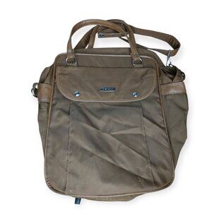 Vintage Samsonite Brown Bag w/ Leather Accents 15" x 13" x 7" w/Adjustable Strap